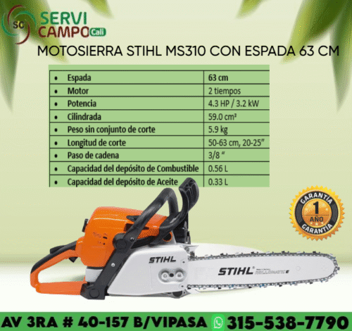 Motosierra STIHL MS310 Con Espada 63 cm